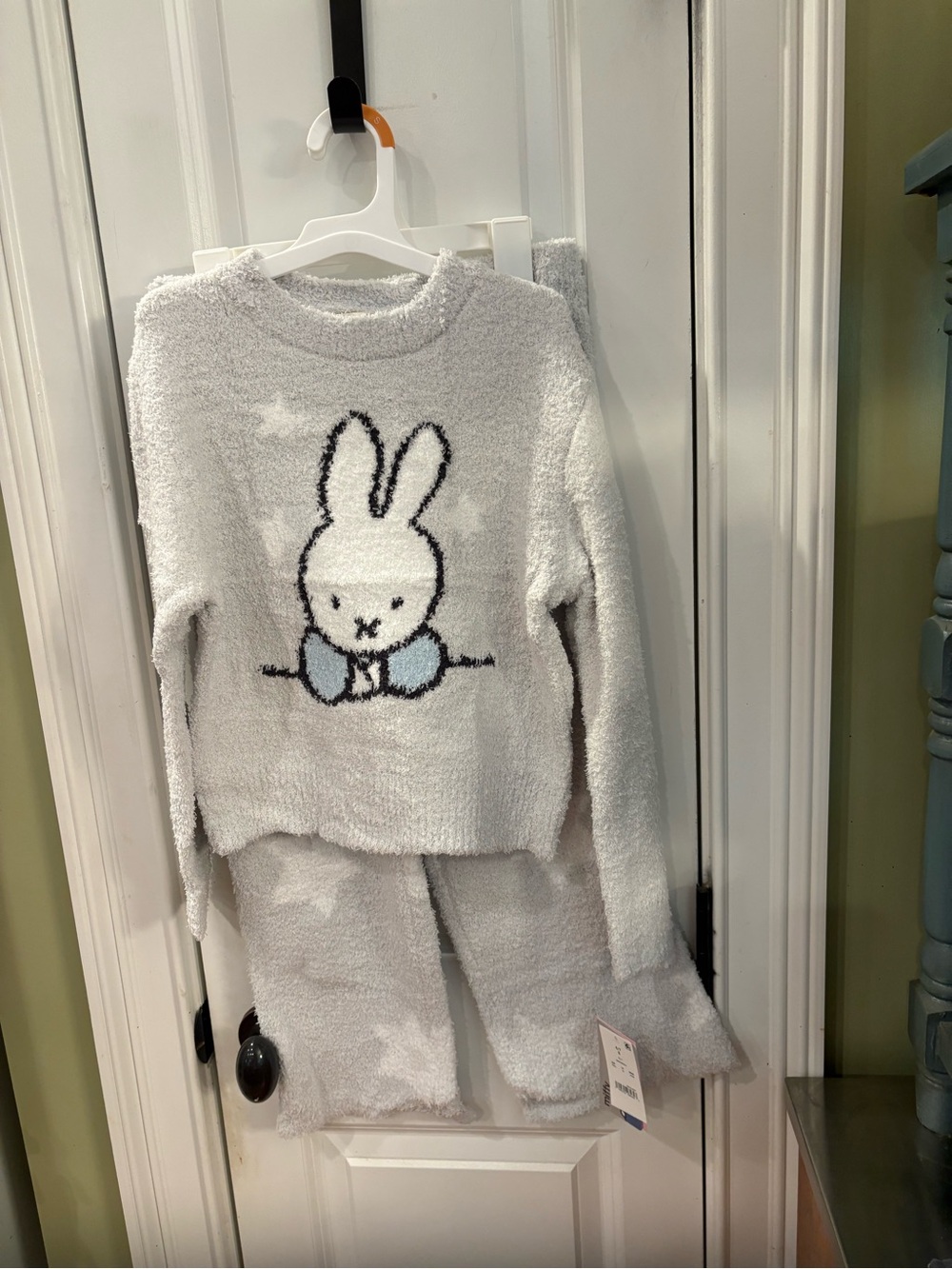 NWT miffy Soft White Bunny Fuzzy Kids Pajama or everyday set sku TR155 size S